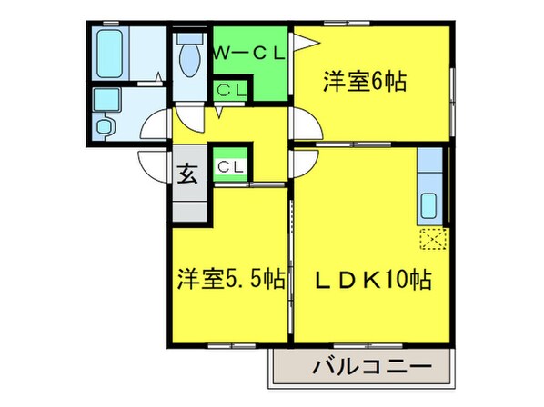 グリ－ンコ－ト初芝Ｄの物件間取画像